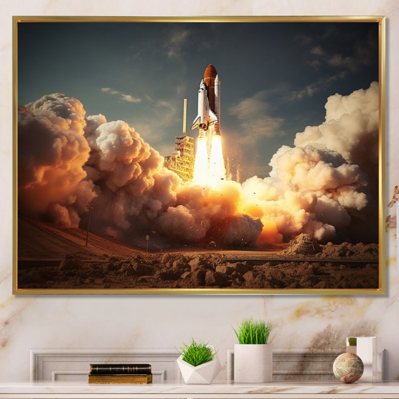 Reproduction sur toile Kolie, Cadre flottant doré, H 30 po x l 40 po x P 1,5 po