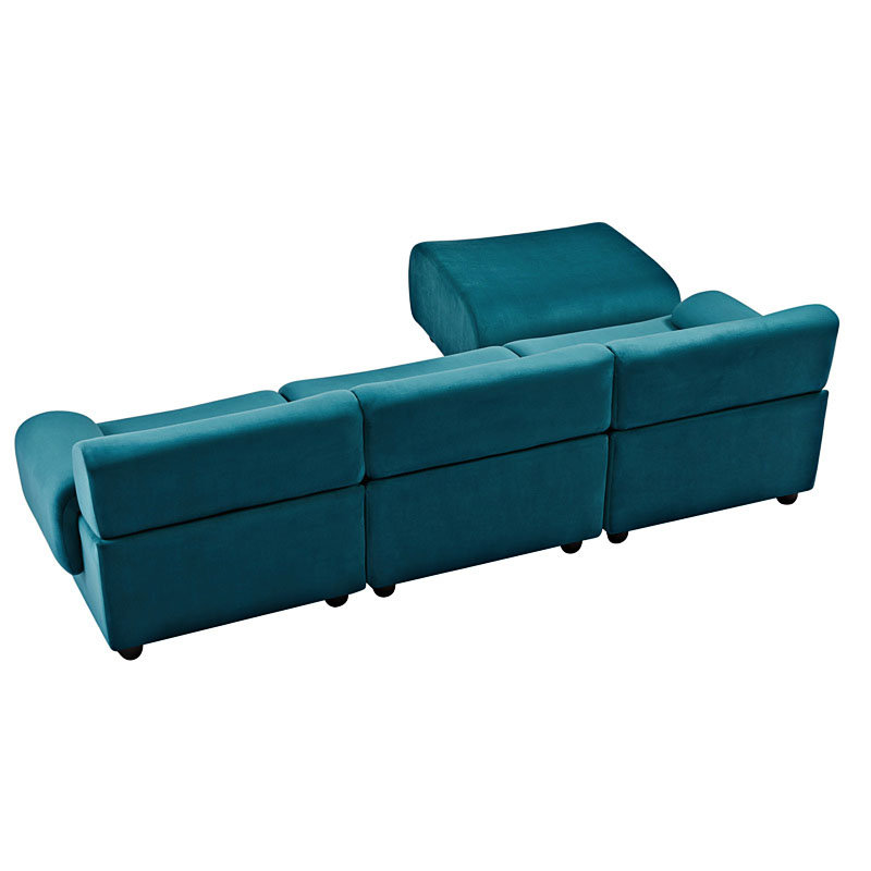 Canapé modulaire Demba, Tissu bleu