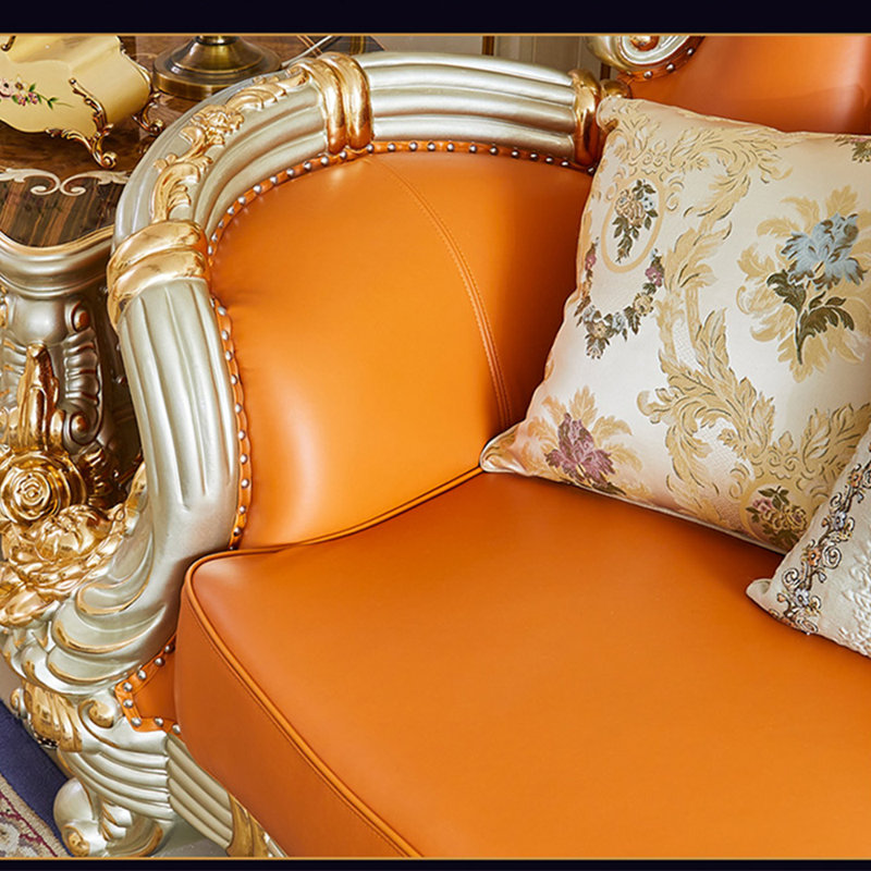 Fauteuil en cuir véritable européen capitonné