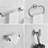 7-Piece Stainless Steel Bathroom Hardware Set - Wall Mounted Towel Bar, Toilet Paper Holder, Towel Ring And 4 Robe Hooks - Durable Rust-Resistant Design For Modern Bathrooms-114389627