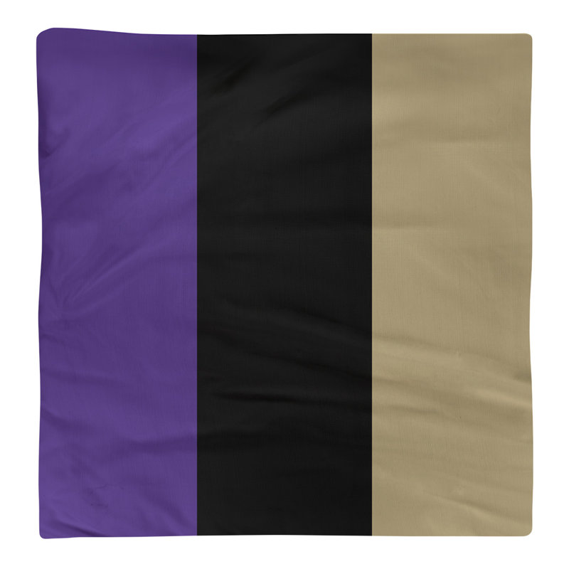 Striped Square Napkin, Purple/Black/Gold, Cotton Twill, 22" H x 22" W x 0.25" D