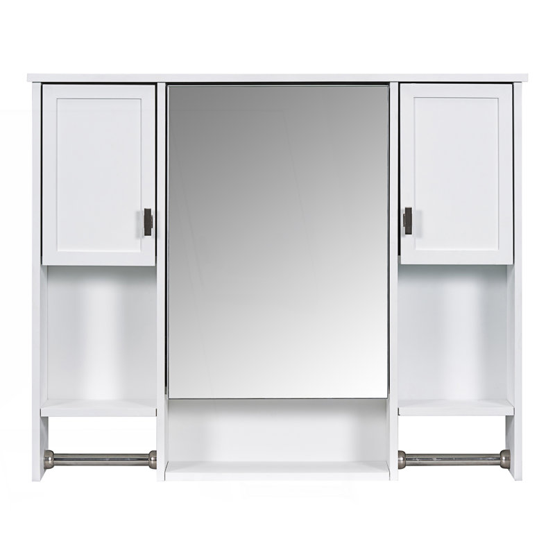 Armoire de salle de bain murale moderne, armoire de salle de bain avec miroir, armoire à pharmacie, armoire de salon, Blanc