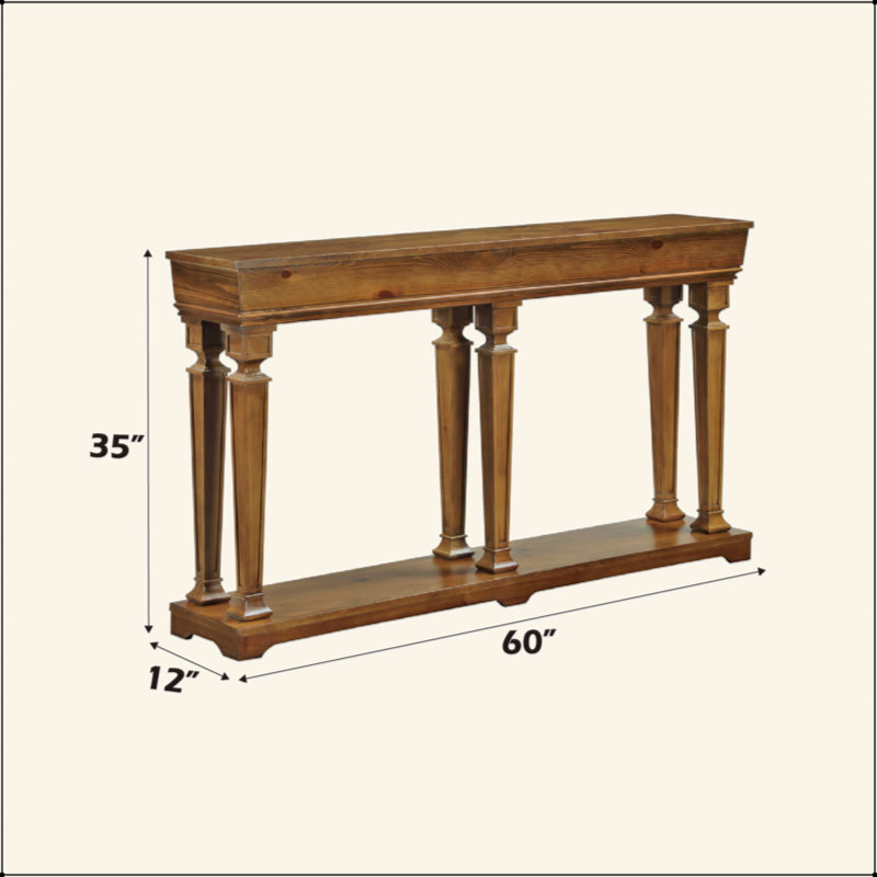 Garrison Oak Finish Console Table, 35" H x 60" W x 12" D