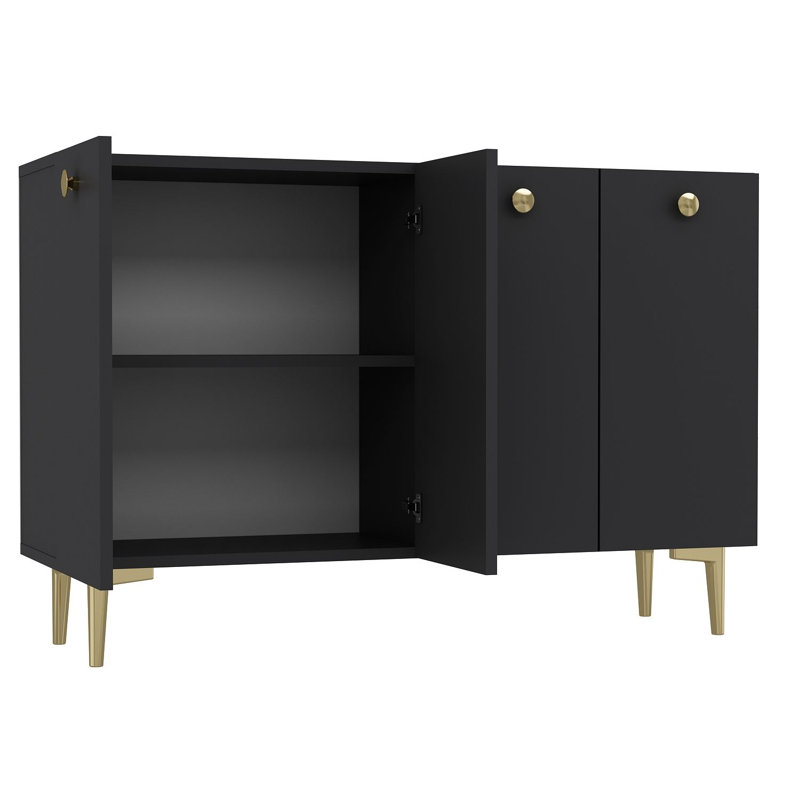Buffet 4 portes Modern Glam, Or / anthracite