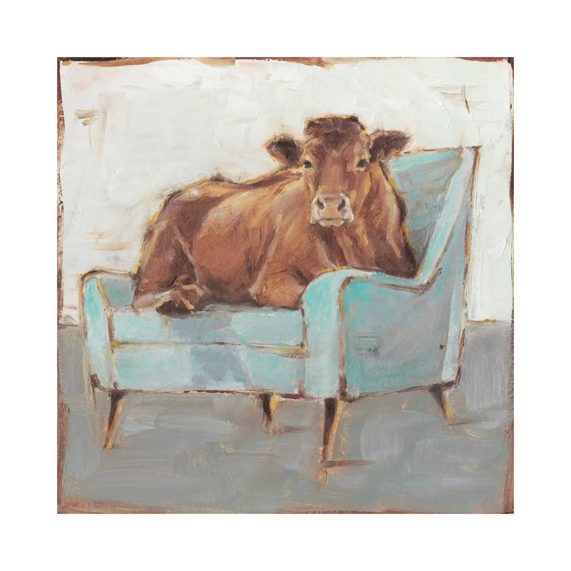 Moo-ving In IV by Ethan Harper - Single Picture Frame Print on Canvas, No Frame, 66.04 cm H x 66.04 cm W x 3.175 cm D