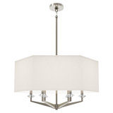 Jacqueline Pendant - 6-Light - Modern Brass - Oyster Linen