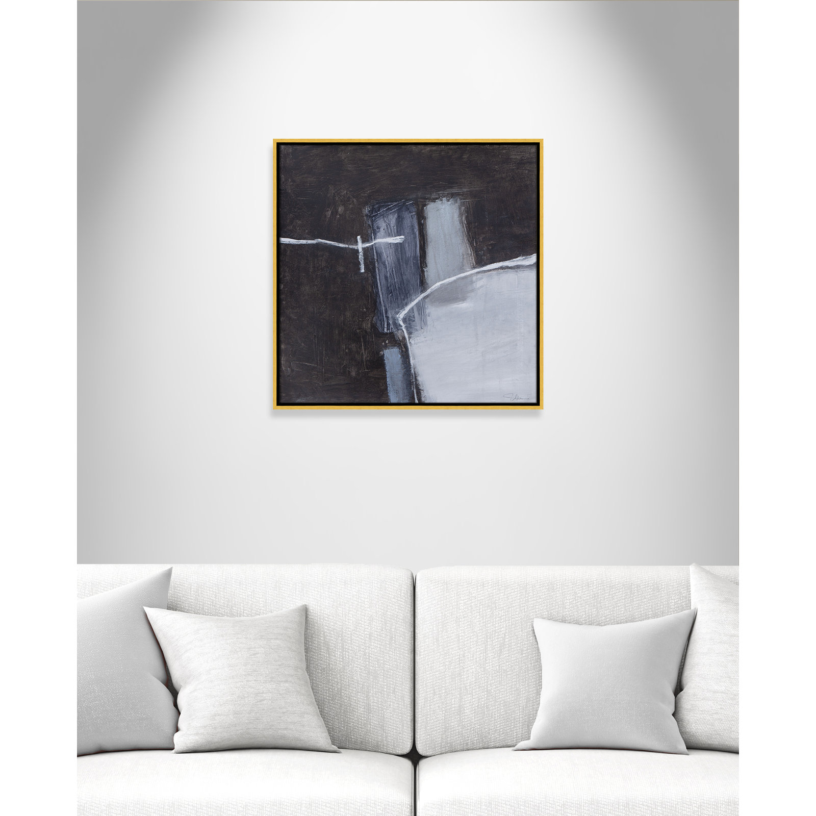 Graphite Gemstones Collection "Graphite Gemstones I" Print, Gold, 25.5" H x 25.5" W