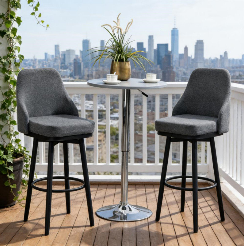 Tabourets de bar de style nordique, ensemble de 2 chaises de cuisine pivotantes, pour votre maison