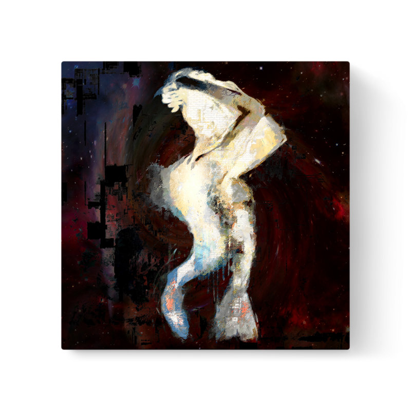 Au-delà de la beauté I - peinture sur toile tendue, H 20 po x l 20 po x P 1,5 po