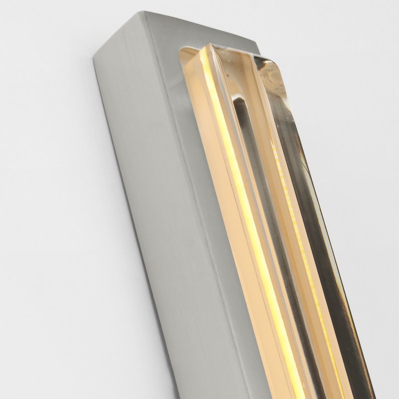Bloccare 1 - Light LED Vanity Light, 12.9" H x 1.5" W x 1.4" D, Satin Nickel