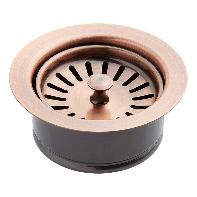 4-1/2" Garbage Disposal Flange with Stopper, Satin Copper