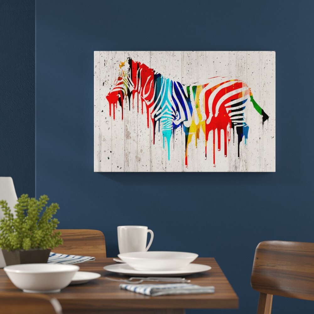 Leinwandbild Colourful Zebra