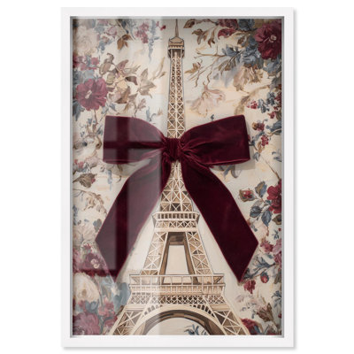Delicate Eiffel Tower Glam Art Shadowbox Print par Art Remedy