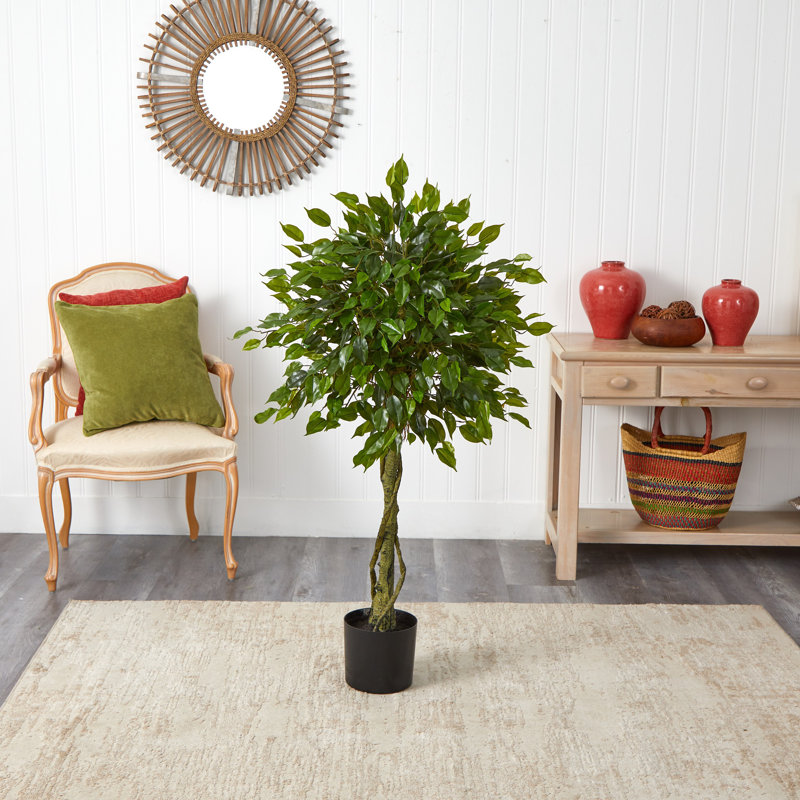 4 pi Arbre topiaire artificiel Ficus, résistant aux rayons UV (intérieur / extérieur)