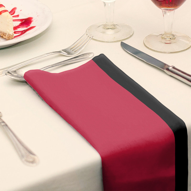 Ottawa Striped Square Napkin, 22" x 22", Red/Black/Gold, Polyester