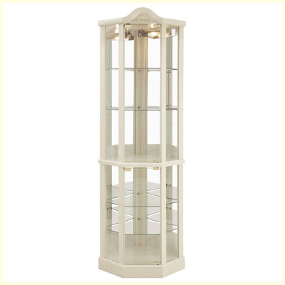 Vitrine moderne en verre lumineux avec tablettes réglables