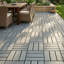 Paquet de 30 carreaux de terrasse emboîtables en bois d'acacia, plancher de patio extérieur imperméable, motif croisé gris