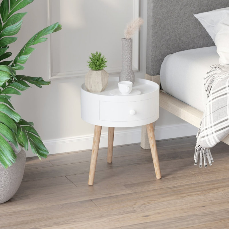 38cm W Engineered Wood Bedside Table