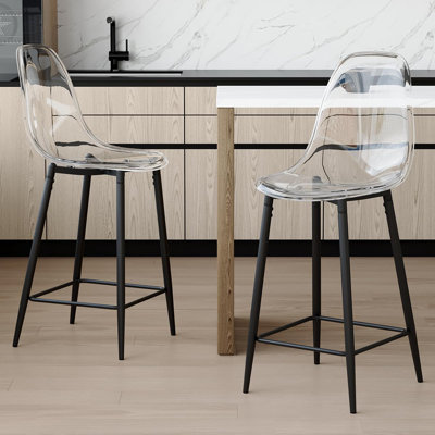 25.6" Modern Bar Stools With Metal Frame(Set Of 2) by Red Barrel Studio
