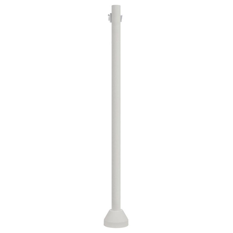 Solus 6 Ft. Surface Mount Lamp Post with Convenience Outlet, Dusk-to-Dawn Photocell Sensor and Aluminum Base Cover, White