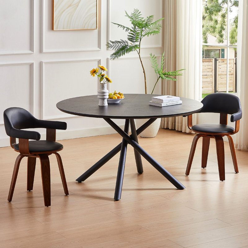 Table basse 48,46 po, base en métal, look moderne, noir, table basse sans effort