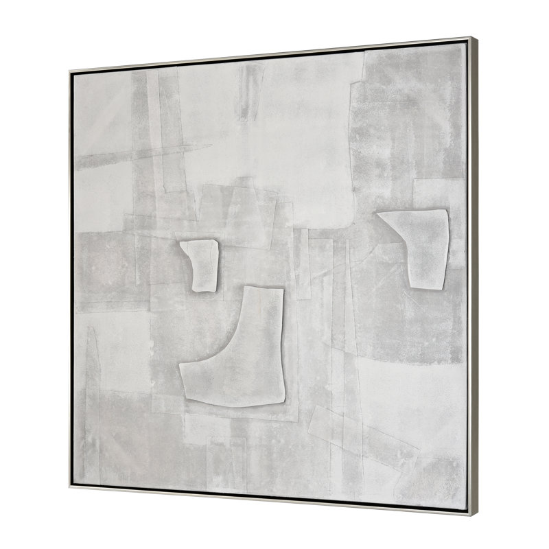 Whiten I, art mural abstrait encadré