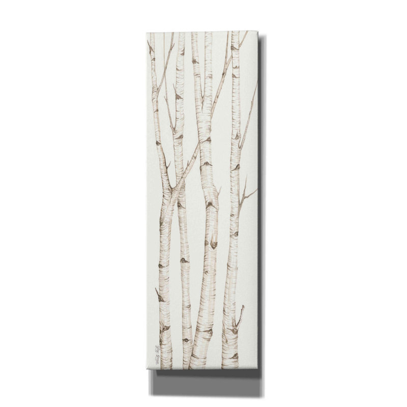 «Birch Trees III» par Cindy Jacobs, art mural sur toile, H 36 po x l 12 po x P 1,5 po