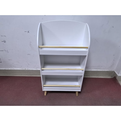 Bibliothèque pour enfants, bibliothèque à 3 niveaux, organisateur de livres, armoire de rangement pour jouets, blanc