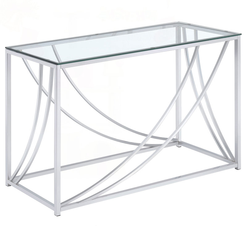 Console en chrome et en verre trempé