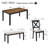 6 Piece Dining Table Set (Beige,Black,Oak)