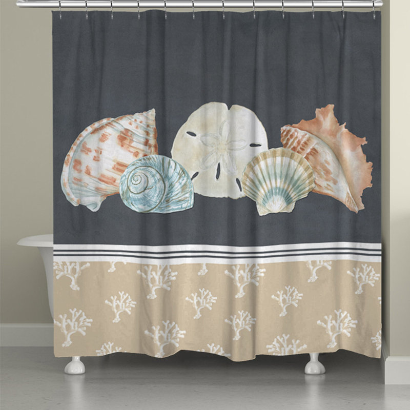 Rideau de douche simple shells on ardoise
