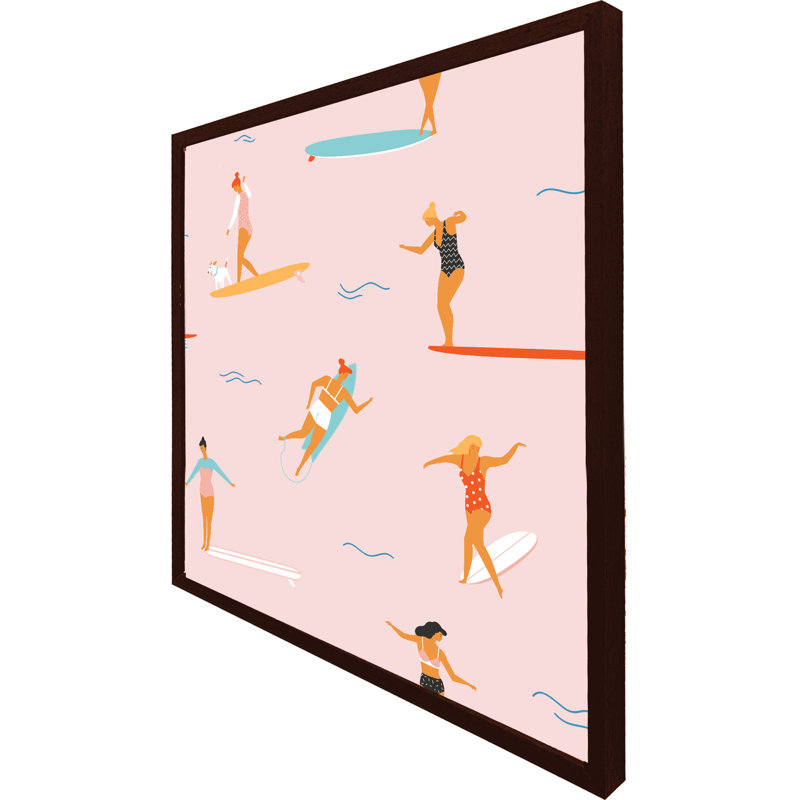 Cuyuna Surfers - Single Picture Frame Print, 76cm H x 76cm W x 4cm D, Brown Framed