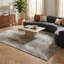 Tapis à motif abstrait brun / gris 4 pi x 6 pi (3 pi 11 po x 5 pi 7 po) Branch Branch Arden, tapis contemporain, à poils courts et résistant aux taches-1955507998