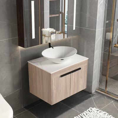 Ensemble de meuble-lavabo simple Emmalena de 24 po Ã  fixation murale avec vasque