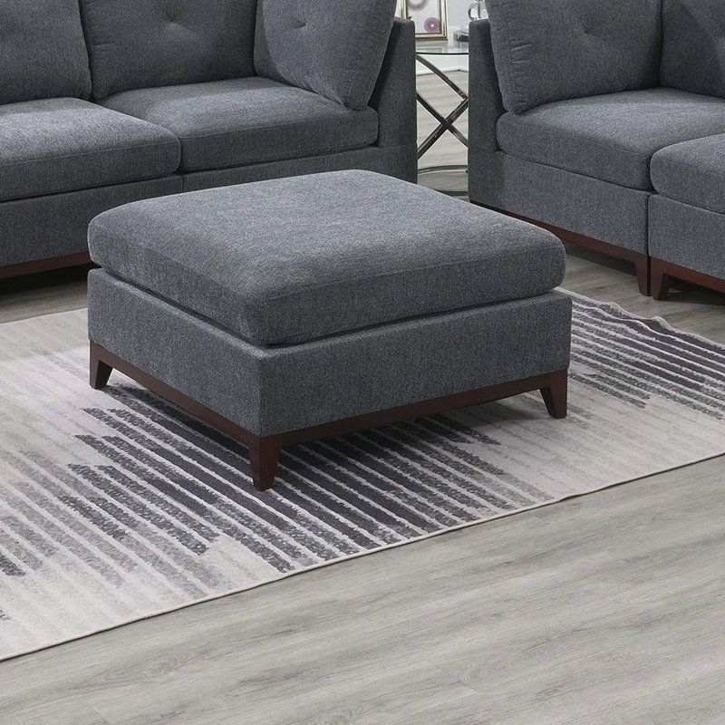 Grand repose-pieds modulaire contemporain avec dossier capitonné