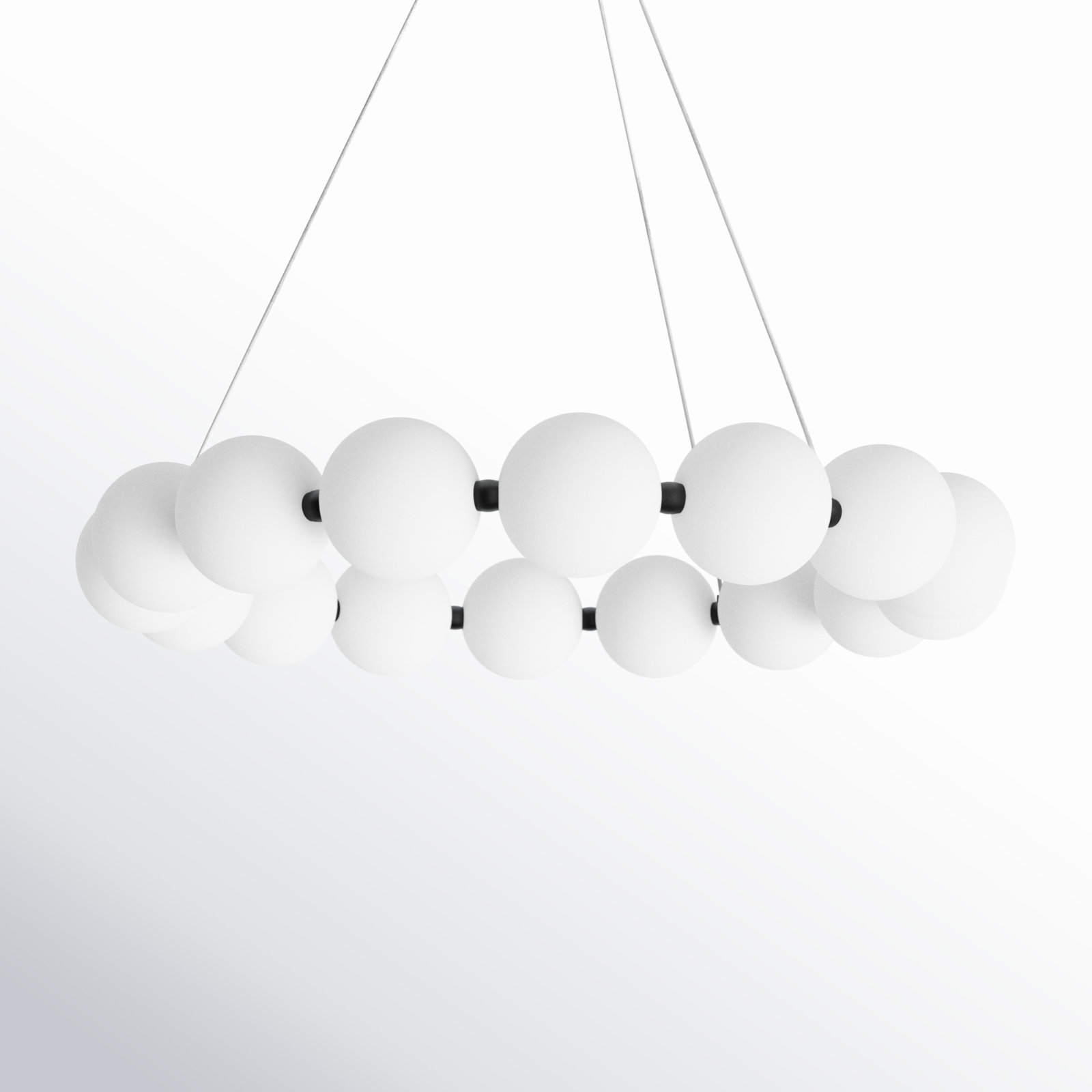 Minza 21-Light Chandelier, 103" H x 25.75" W x 25.75" D, Black