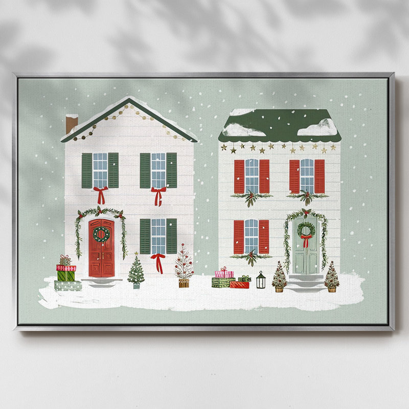 Porte d'entrée festive, collection A, H 17 po x l 25 po x P 1,5 po, Encadrement argenté