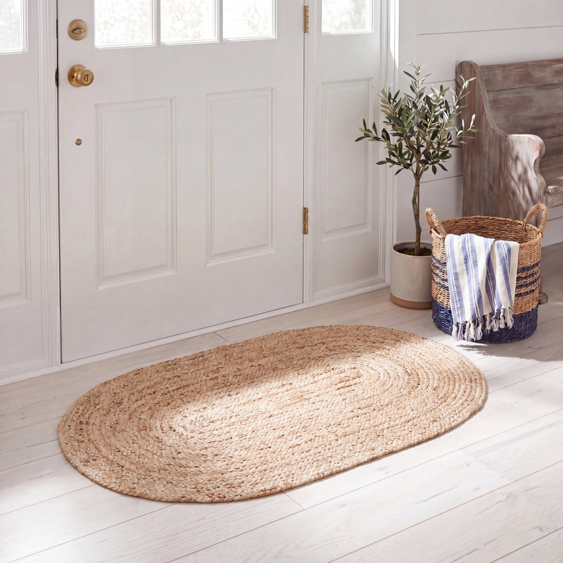 Arria Hand Woven Jute Rug, Oval 3' x 5'