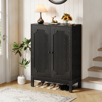Armoire de rangement à chaussures à 5 niveaux avec portes et tablettes réglables pour le vestibule