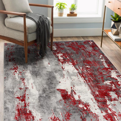 Doland Area Rug Red