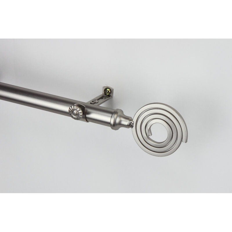 Tringle à rideaux simple Banda, l 120 po à 170 po, Nickel satiné