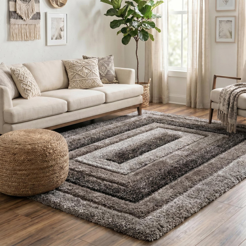 Kiawah Geometric Shag Area Rug, Rectangle 120 x 170cm