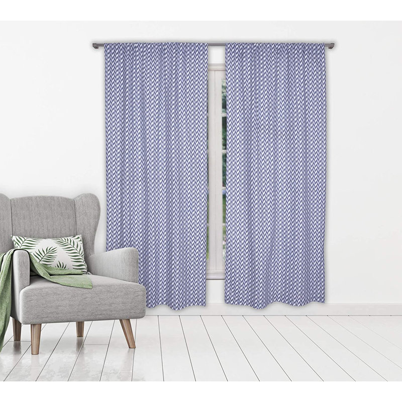 Rideaux occultant 100% coton Drucilla, Bleu marine