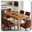 Rustic Table Walnut Finish Elegant Versatile Outdoor Dining