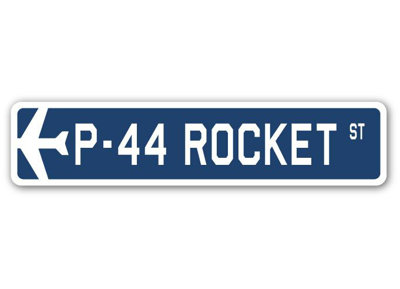 Plaque de rue militaire en aluminium Brack P-44 Rocket Air Force