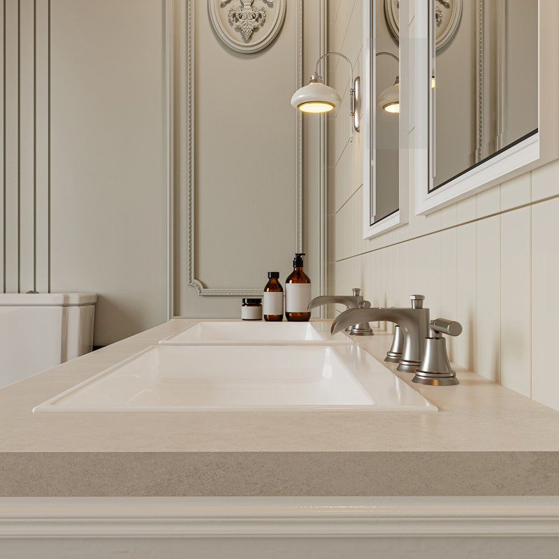 Widespread 2-handle Bathroom Faucet with Drain Assembly, Brushed Nickel