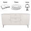Dareen Medium Sideboard, 3 drawers, 2 door, White Wax finish