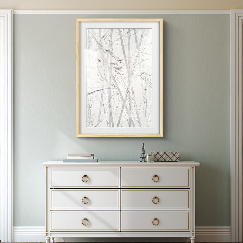 Pewter Forrest I -Framed Print, Natural, 25.5" H x 17.5" W