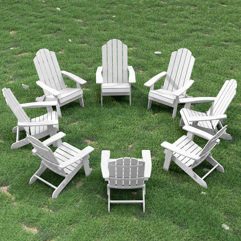 Chaise Adirondack pliante en plastique, Blanc