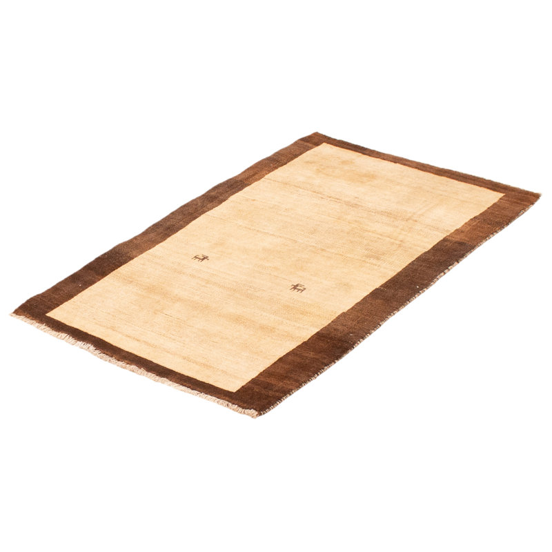 Tapis crème Helbe Gabbeh 3 pi 6 po x 5 pi 5 po